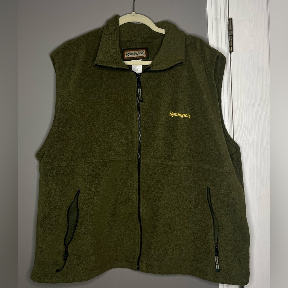 VINTAGE Remington Green Fleece hunting vest Large
